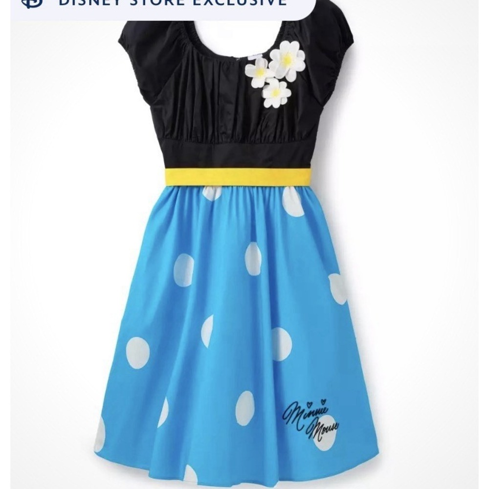 Disney Parks Dress Womens Large Minnie Mouse Fit Flare Polka Dot Retro Party NWT - Picture 2 of 4